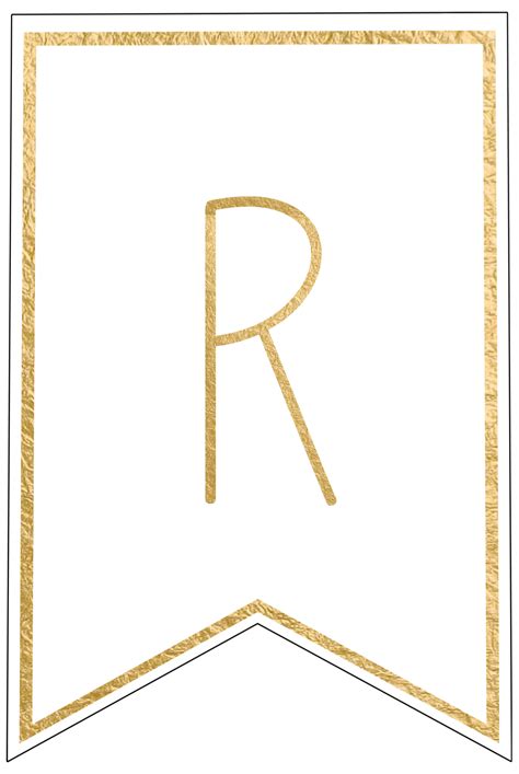 printable banner letters template complete gold letters