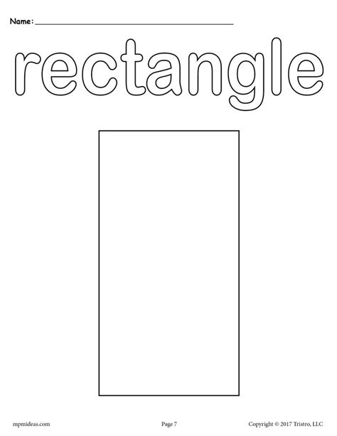 rectangle coloring page   shapes preschool shapes coloring