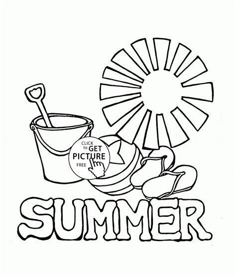 summer clip art coloring pages