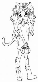 Trick Treat Cuddlebug Cuties Kitty Coloring Pages Cuddlebugcuties Halloween Mac September Cat sketch template