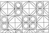 Coloring Printable Pages Squares Circles Supercoloring sketch template