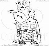 Macbeth Cartoon King Sword Angry Clipart Drawing Outline Coloring Pages Holding Illustration Vector Lineart Ron Leishman Royalty Toonaday Getcolorings Getdrawings sketch template