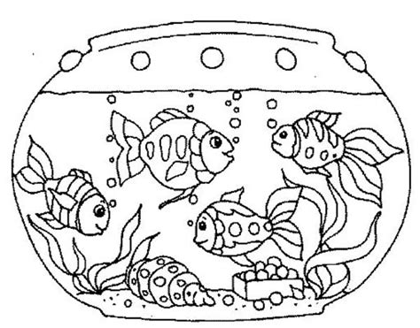 goldfish   fish tank coloring page netart