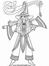 Coloring Pages Fairy Fantasy Pagan Adult Witch Enchanted Adults Colorear Para Mermaid Halloween Dibujos Fairies Brujas Mcfaddell Phee Mystical Sheets sketch template