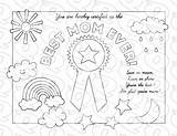 Mom Coloring Ever Certificate Certified sketch template
