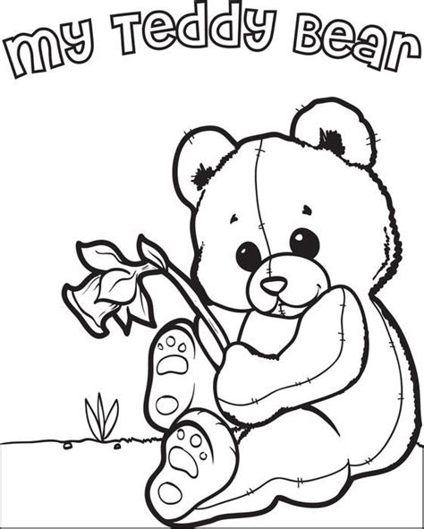 valentines day teddy bear coloring page bear coloring pages