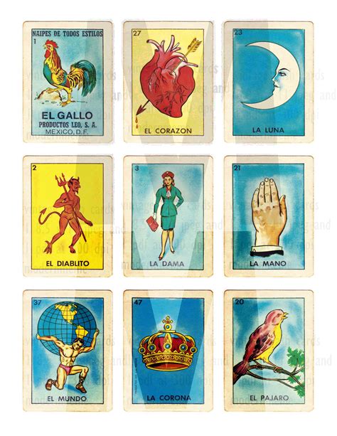 1960s Vintage Litho Mexican Loteria Cards For Journals Etsy