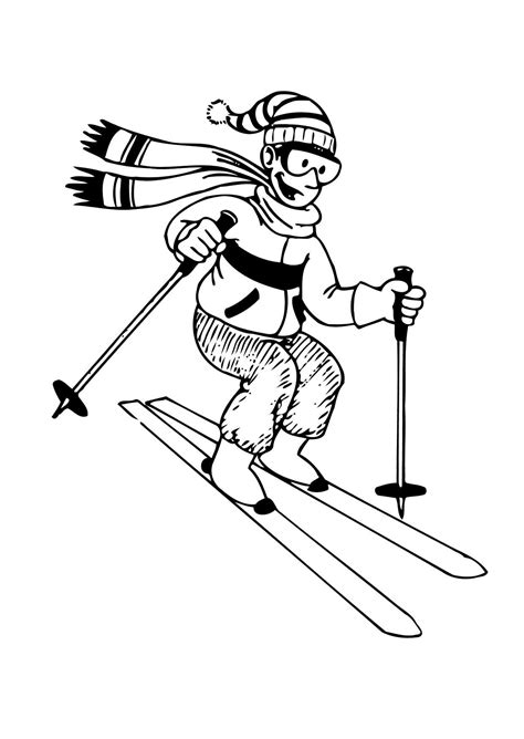 coloring page skiing  printable coloring pages img
