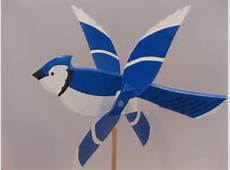 Large colorful Bluejay bird whirligig / blue bird / whirlybird
