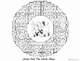 Jonah Whale Maze Coloring Pages Round Printable Color Kids sketch template