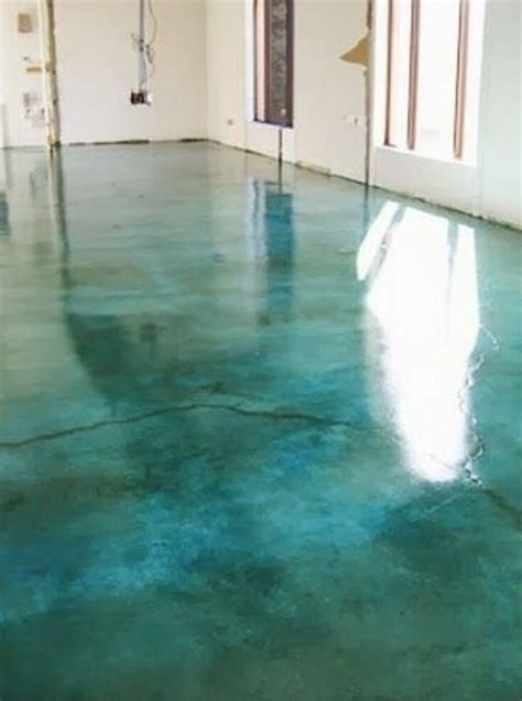 turquoise concrete floor concrete stained floors floor makeover diy
