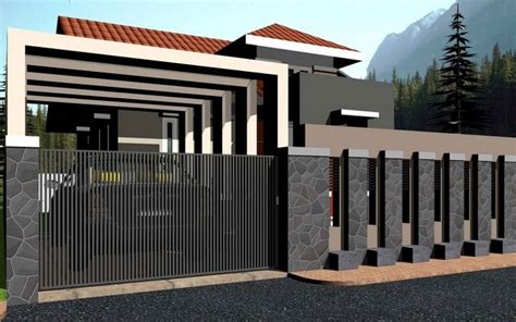 variasi model pagar tembok minimalis  menunjang keindahan rumah