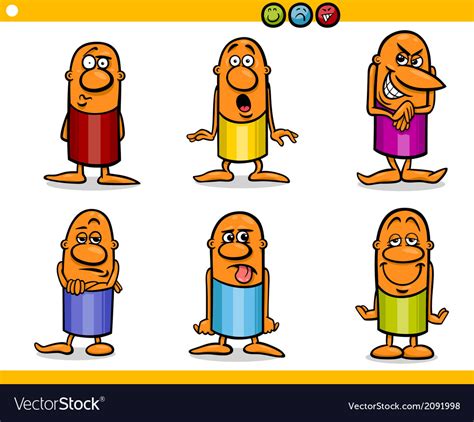 Cartoon People Characters Emotions Royalty Free Vector Image