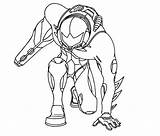 Metroid Samus Suit Bros Lineart Smash sketch template