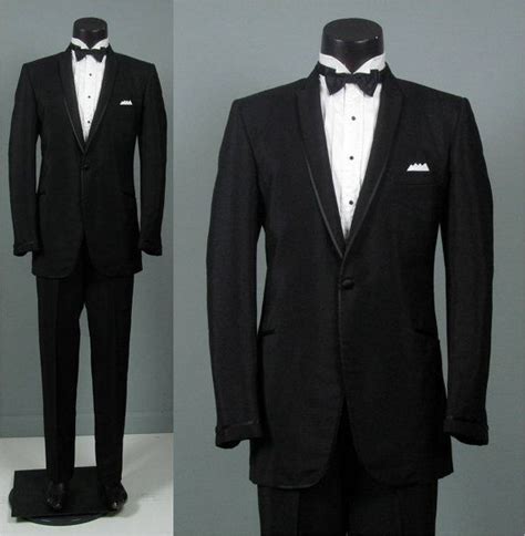 vintage  black tuxedo turnback cuff skinny lapel   etsy vintage tuxedo tuxedo