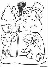 Snowman Coloring Winter Making 55aa Kids Pages Printable sketch template