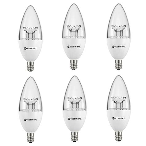ecosmart  watt equivalent  dimmable clear blunt tip led light bulb soft white  pack