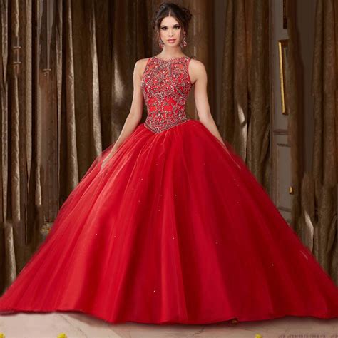 Hot Sale Charming Red Quinceanera Dresses 2017 Gorgeous Beaded Princess