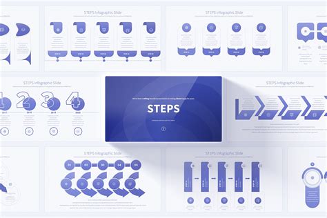 steps powerpoint infographics  templates creative market