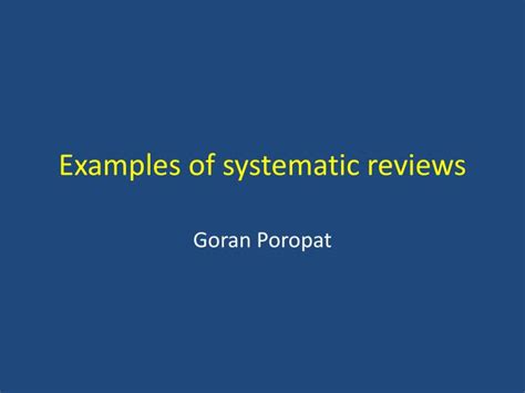 examples  systematic reviews powerpoint