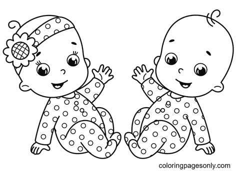 cute babies coloring page  printable coloring pages