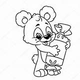 Bear Candy Cartoon Cheerful Coloring Stock Illustrations Preview Depositphotos sketch template