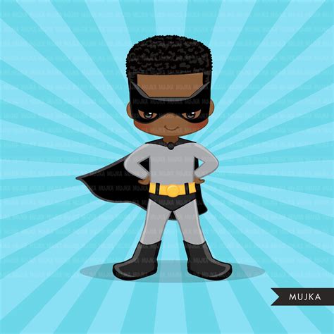 african american superhero boy clipart   cliparts