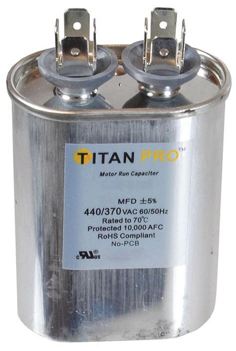 titan pro oval motor run capacitor microfarad rating vac voltage dtocf
