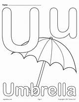 Preschool Letters Uppercase Versions Lowercase Umbrella Printables Tracing Supplyme Mpmschoolsupplies sketch template