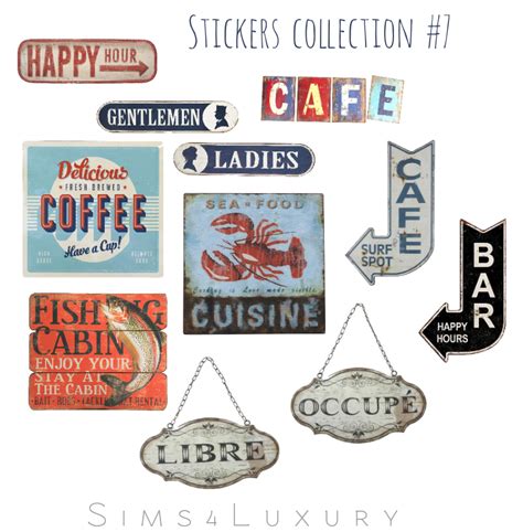 stickers collection  simsluxury   sims  stickers