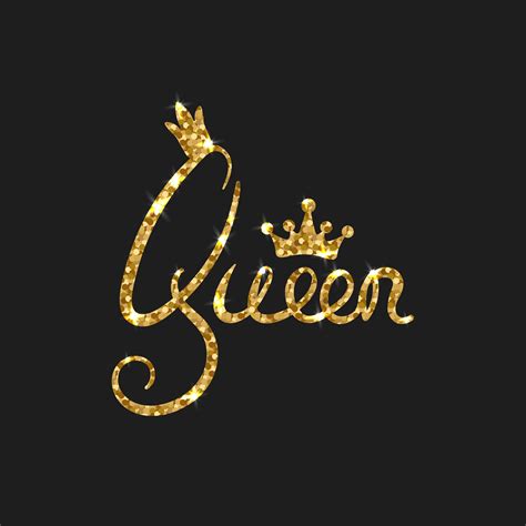 queen golden text for card modern brush calligraphy 275023 download