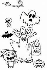 Pages Coloring Boo Trick Treat Halloween Ghostly Mysterious Spooky Color Cute Kids Adults Printcolorcraft sketch template
