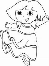 Dora Explorer Happy Jumping Crayola Mewarnai Kartun Coloringpages101 sketch template