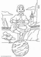 Coloring Pages Avatar Airbender Last Color Cartoon Character Printable Sheets Kids Print sketch template