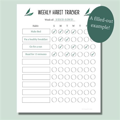 weekly habit tracker printable habit tracker chart daily etsy