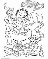 Coloring Pages Christmas Elves House Little Prairie Printable Santa Holiday Printing Help Library Print Popular sketch template