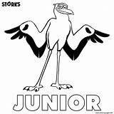 Storks Coloring Pages Junior Printable Movie Print Color Ecoloringpage Info sketch template
