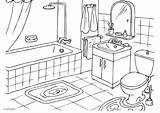 Bathroom Coloring Pages Large Printable sketch template