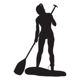 girl stand  paddleboarding silhouette png svg design   shirts