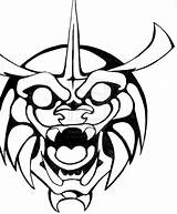 Oni Mask Template Coloring Drawing sketch template