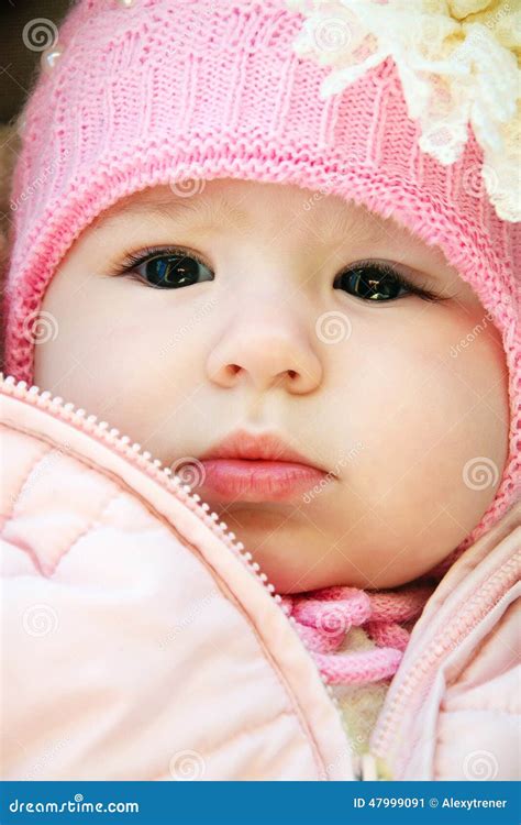 portrait  cute baby  big beautiful eyes stock image image