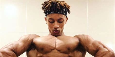 teen bodybuilder s shoulders are twice the size of his waist