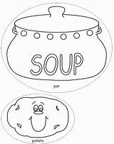 Soup Coloring Pages Stone Template Printable Pot Kids Potato Getcolorings Popular Color Vegetable Crafts Anycoloring Coloringhome sketch template
