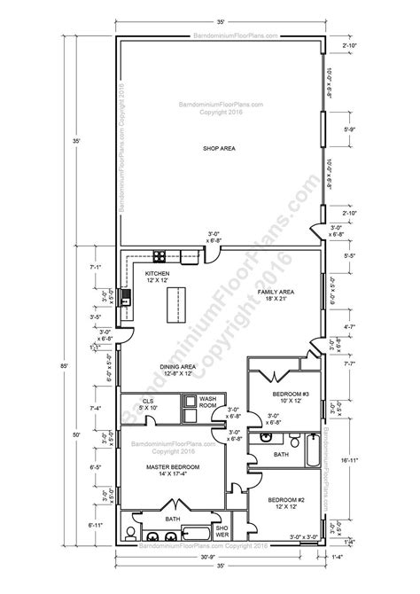 barndominium floor plans  story  bedroom  shop barndominium floor plans cost open