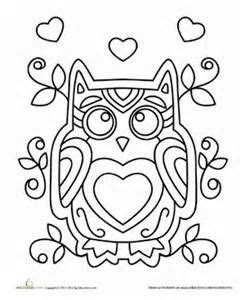 valentine owl valentines day coloring page owl coloring pages