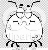 Bored Chubby Tick Outlined Coloring Clipart Cartoon Vector Cory Thoman sketch template