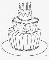 Cake Birthday Draw Drawing Coloring Simple Easy Kindpng sketch template
