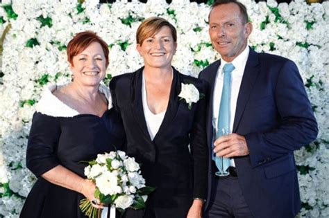 tony abbott very happy as former pm attends his sister s wedding qnews