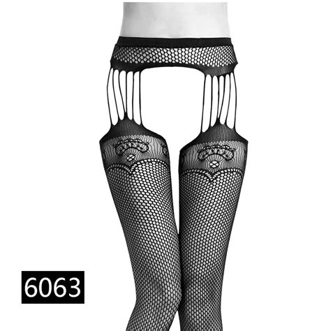 Multi Style Sexy Lingerie Women Stripe Elastic Stockings Hollow Black