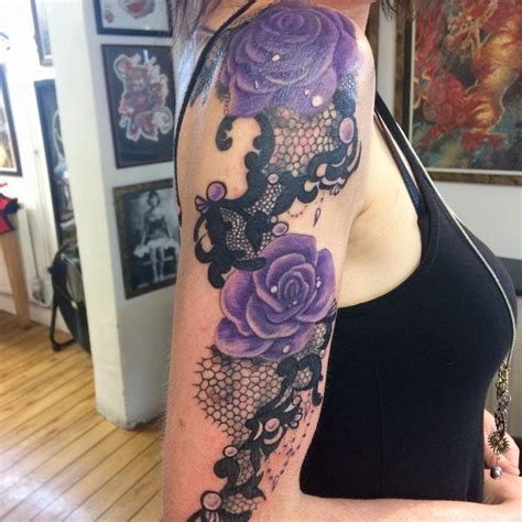 Lace Female Sleeve Tattoo Designs